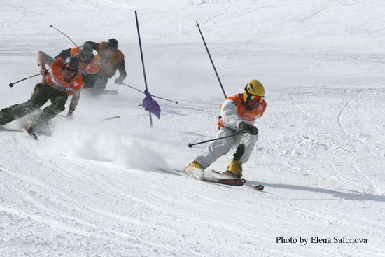 Соревнования «ski-cross» проходили на главном горнолыжном склоне ДЮСШ №2