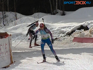 Светлана Слепцова 3 апреля выиграла вторую подряд гонку на чемпионате России по биатлону