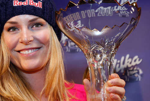 Линдси Вонн с Serge Lang Trophy в Зельдене, 22 октября 2009 г.