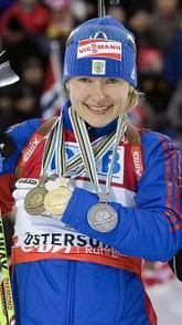 После прошедшего 16 февраля женского масс-старта в рамках чемпионата мира по биатлону в Остерсунде россиянка Екатерина Юрьева стала обладательницей полного комплекта личных наград
