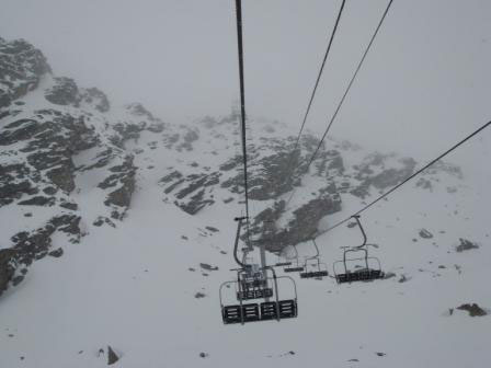 По пути из Meribel в Val Thorensе в непогоду