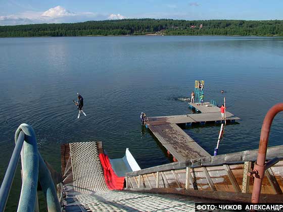 Водный трамплин на Красном Озере